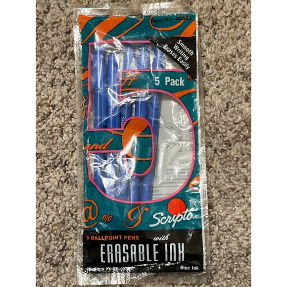 Scripto BallPoint Pens w/Erasable Ink Medium Point Red Blue Vintage (11) 1993-94 - Picture 7 of 8